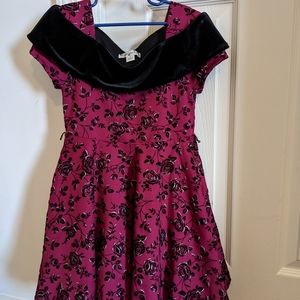 Knitworks burgundy and black dress, size 7